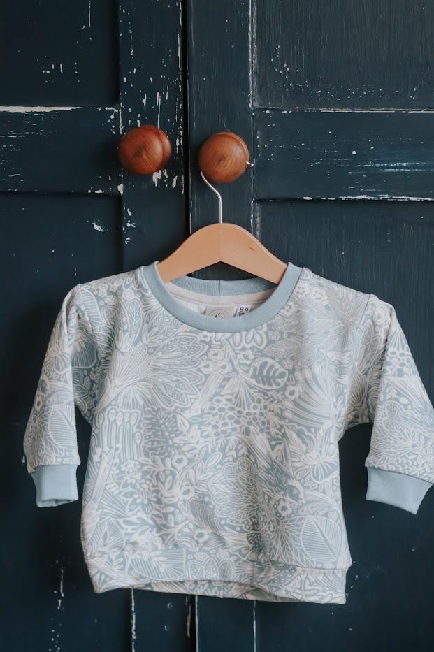Children's Sweatshirt soft cotton French Terry fabric In Checked print or Flowers -0-6 years-Kid's-Gift