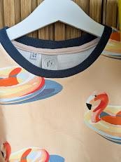 Children's Sweatshirt soft cotton French Terry fabric fun Beach theme Floating Flamingo print in bright cheerful colours 0-6yr Kid's-Gift