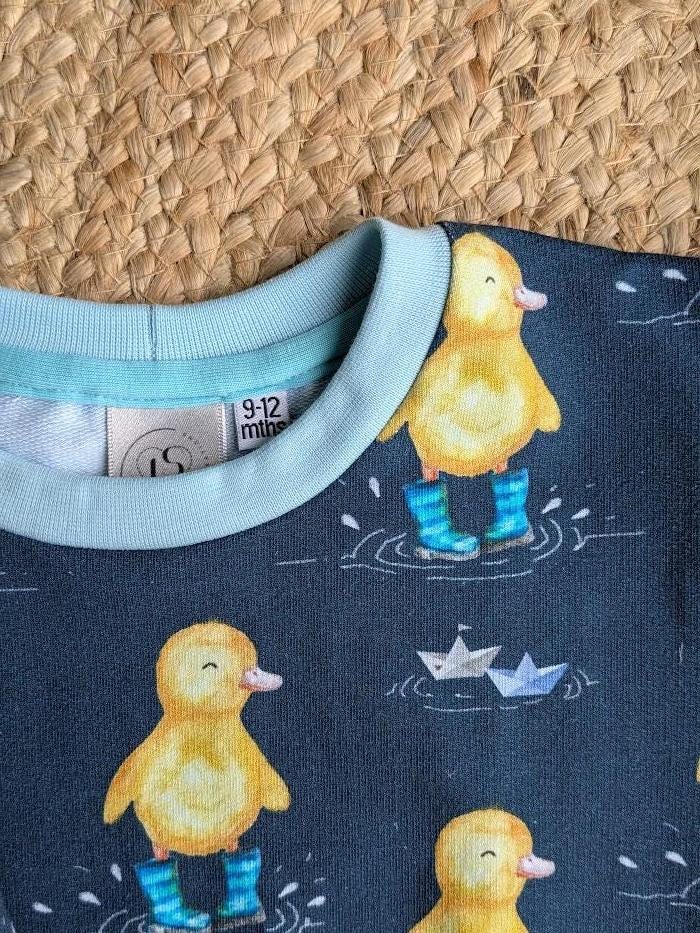 Children's Sweatshirt soft cotton French Terry fabric with fun Duck theme print in Bright cheerful colours-0-6 years-Kid's-Gift