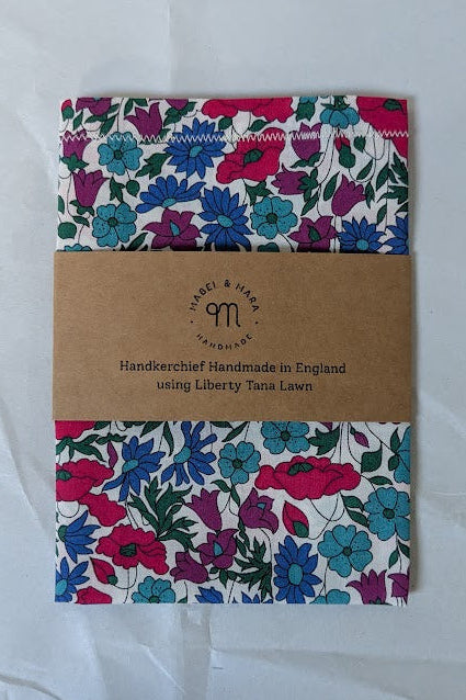 Handkerchief Liberty Tana Lawn -Poppy & Daisy Turquoise