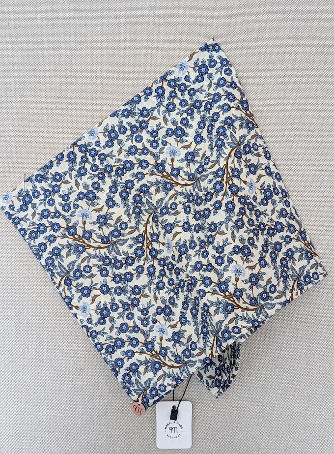Square Bandana Scarf made with Liberty Tana Lawn Elysian Blue