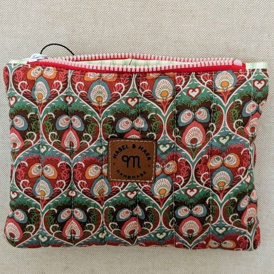 Quilted Zipper Purse/Case in a choice of fabric designs