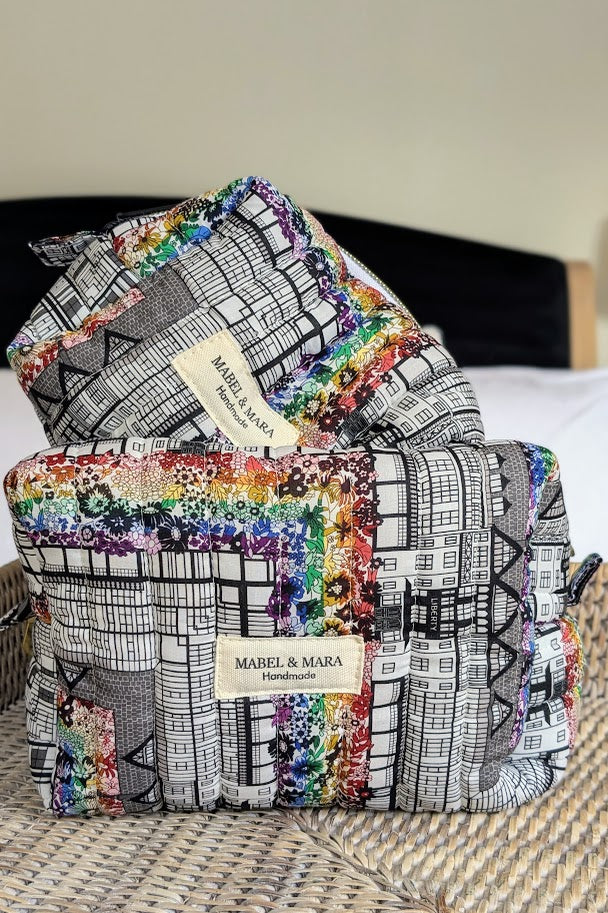 Boxy Quilted Zippered Pouch/Case Liberty Tana Lawn Tudor Belle Rainbow