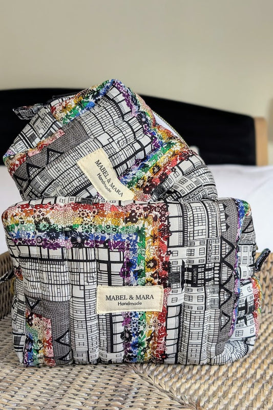 Boxy Quilted Zippered Pouch/Case Liberty Tana Lawn Tudor Belle Rainbow
