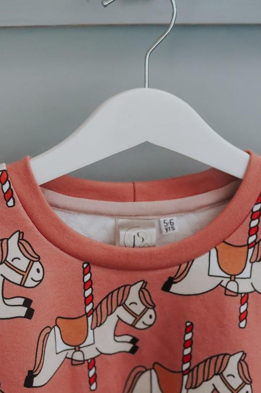 Children's Sweatshirt Tigers or Carousel print -0-6 years