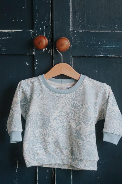 Children's Sweatshirt  soft cotton French Terry fabric In Checked print or Flowers -0-6 years