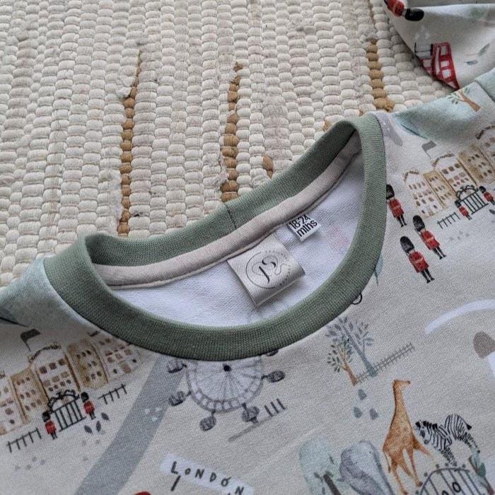 Children's Sweatshirt  soft cotton French Terry fabric In London Theme print -0-6 years-Kid's-Gift
