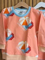 Children's Sweatshirt  soft cotton French Terry fabric fun Beach theme Favorite Place print in bright  cheerful colours 0-6yr Kid's-Gift