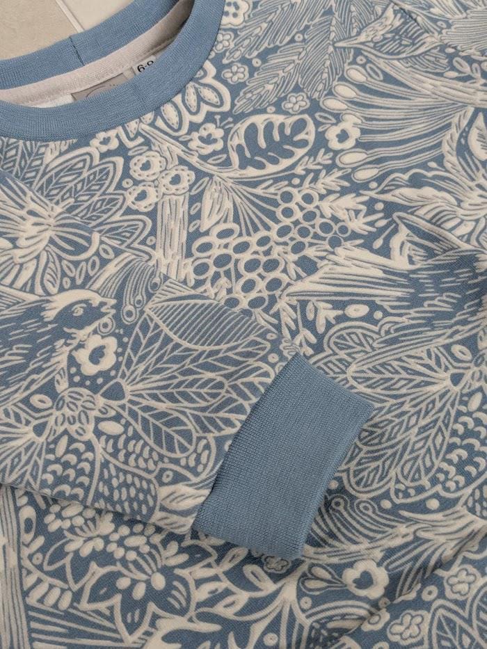 Children's Sweatshirt  soft cotton French Terry fabric In Checked print or Flowers -0-6 years-Kid's-Gift