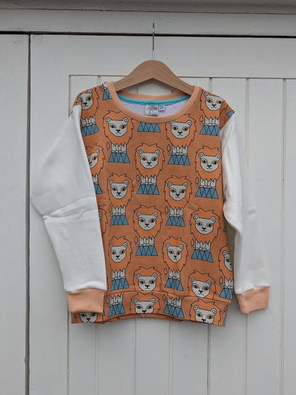 Children's Sweatshirt  Tigers or Carousel print -0-6 years