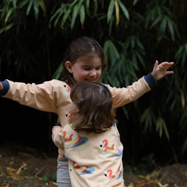 Children's Sweatshirt  soft cotton French Terry fabric fun Beach theme Floating Flamingo print in bright  cheerful colours 0-6yr Kid's-Gift