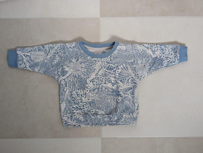 Children's Sweatshirt  soft cotton French Terry fabric In Checked print or Flowers -0-6 years-Kid's-Gift