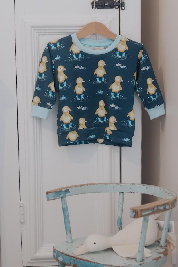 Children's Sweatshirt  soft cotton French Terry fabric with fun Duck theme print in Bright cheerful colours-0-6 years-Kid's-Gift