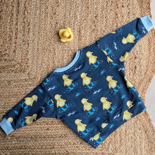 Children's Sweatshirt  soft cotton French Terry fabric with fun Duck theme print in Bright cheerful colours-0-6 years-Kid's-Gift