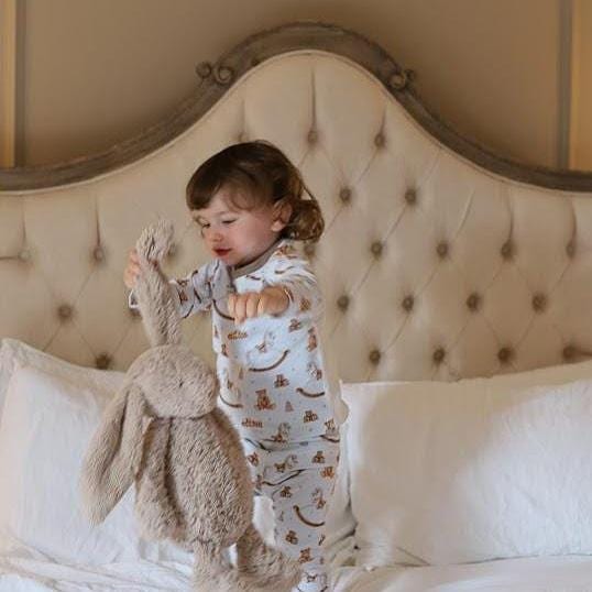 Children's Pyjamas-PJ-Vintage Toys theme-top and leggings set-0-6yr Kid's-matching sibling pyjamas-Baby/Toddler-Unisex Baby Shower Gift