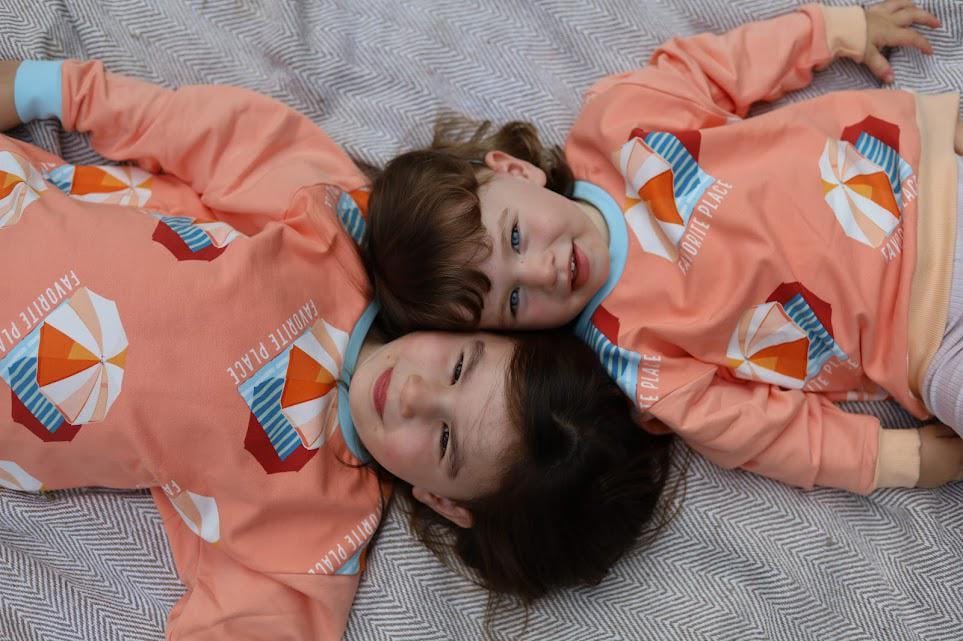 Children's Sweatshirt  soft cotton French Terry fabric fun Beach theme Favorite Place print in bright  cheerful colours 0-6yr Kid's-Gift