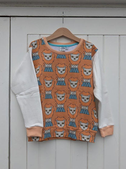 Children's Sweatshirt  Tigers or Carousel print -0-6 years