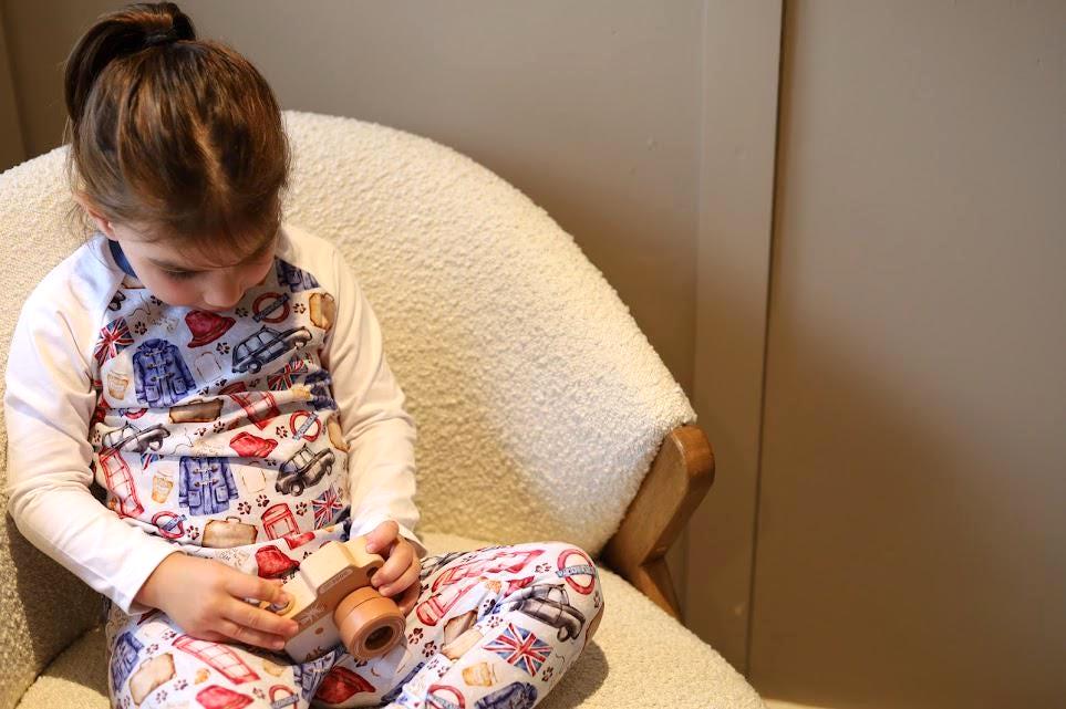 Children's Pyjamas-PJs-top and leggings set 0-6yr Kid's-Children's Gift-matching sibling pyjamas-Fun London Icon print-Unisex-Baby/Toddler