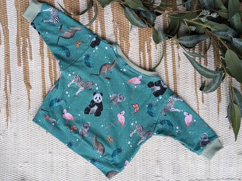 Children's Sweatshirt  soft cotton French Terry fabric Stars and animals, Koala, Flamingo, Panda, Chameleon -0-6 years-Kid's-Gift