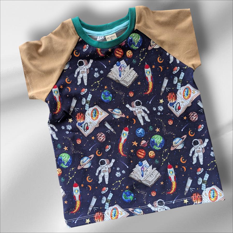 Children's T Shirt Astronaut in Space print 0-6yr Kid's-Children's Gift-matching sibling T Shirts Fun print-Baby/Toddler Space theme