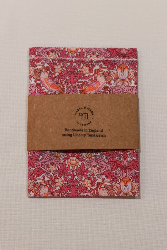 Handkerchief Liberty Tana Lawn - Strawberry Thief Pink Neon