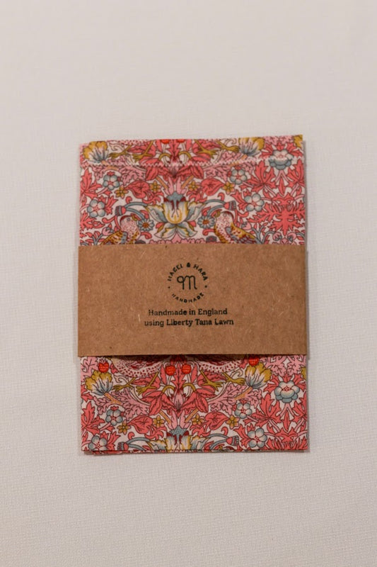 Handkerchief Liberty Tana Lawn - Strawberry Thief Pink