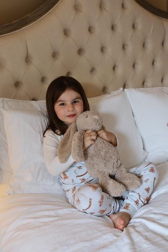 Children's Pyjamas-PJ-Vintage Toys theme-top and leggings set-0-6yr Kid's-matching sibling pyjamas-Baby/Toddler-Unisex Baby Shower Gift