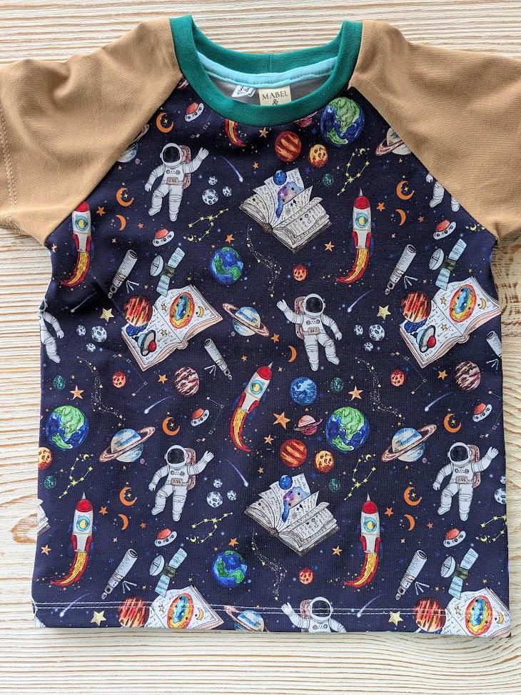 Children's T Shirt Astronaut in Space print 0-6yr Kid's-Children's Gift-matching sibling T Shirts Fun print-Baby/Toddler Space theme
