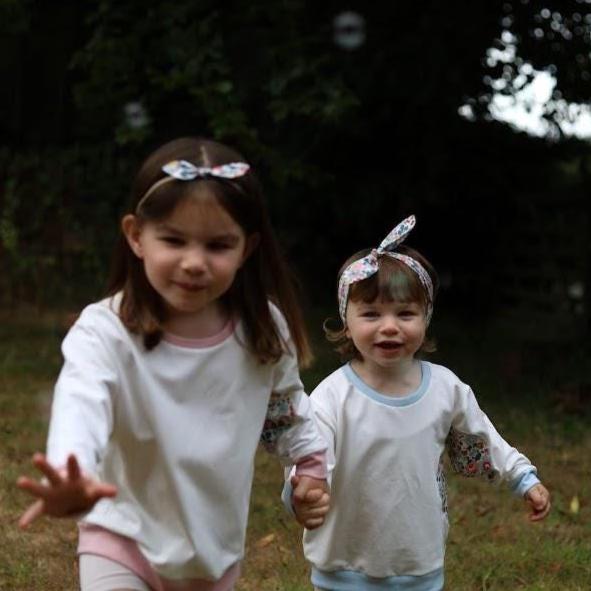 Liberty Tana Lawn Heart  Sleeve and front Children Sweatshirt  Ecru soft cotton French Terry fabric Gift  0-6 year  Liberty Prints selection