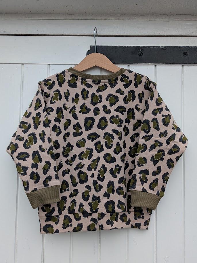 Children's Sweatshirt  soft cotton French Terry fabric in pink animal print Kid's-Gift