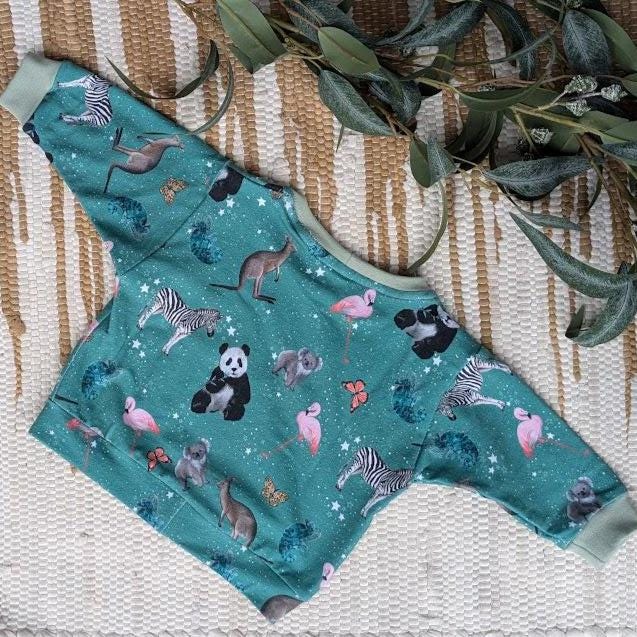 Children's Sweatshirt  soft cotton French Terry fabric Stars and animals, Koala, Flamingo, Panda, Chameleon -0-6 years-Kid's-Gift