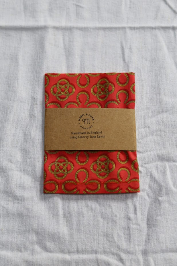 Liberty Tana Lawn Handkerchief Lucky Horseshoe Red