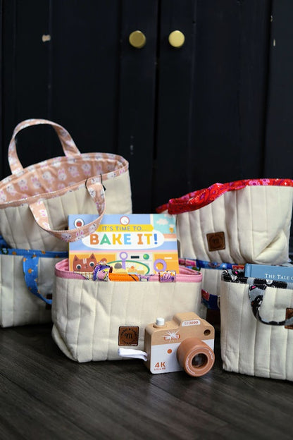 Quilted Small Tote Bag/Case in a variety of fabric prints