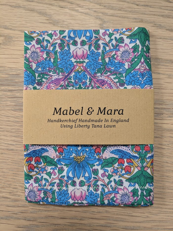 Liberty Tana Lawn Handkerchief Strawberry Thief Spring F