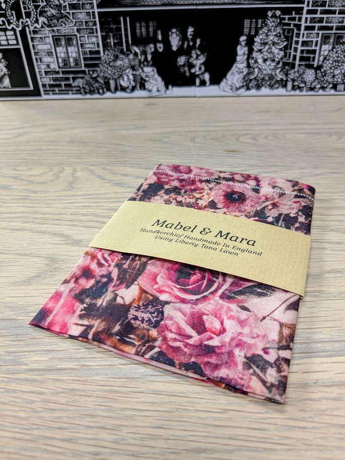 Liberty Tana Lawn Handkerchief Florists Lens Pink