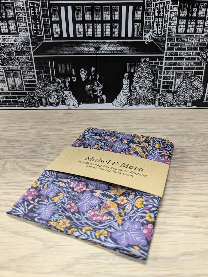 Liberty Tana Lawn Handkerchief Standard Size Vine Thief Purple