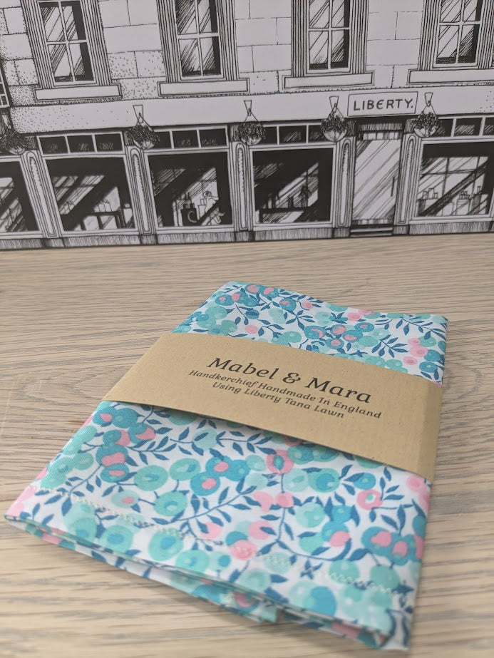 Liberty Tana Lawn Handkerchief Large and Standard Sizes Wiltshire Peppermint