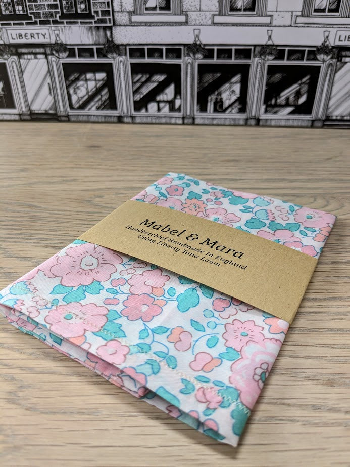 Liberty Tana Lawn Handkerchief Betsy Rose Mint