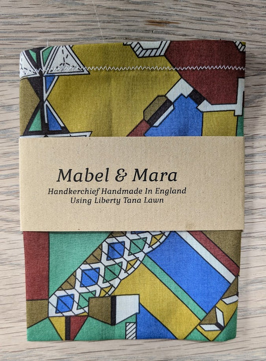 Liberty Tana Lawn Handkerchief Large and Standard Sizes Master Plan Green