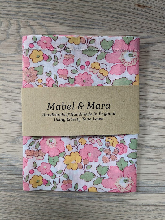 Liberty Tana Lawn Handkerchief Standard Size Betsy Pink and Gold
