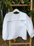 White Linen Sailor Collar Blouse Boys/Girls