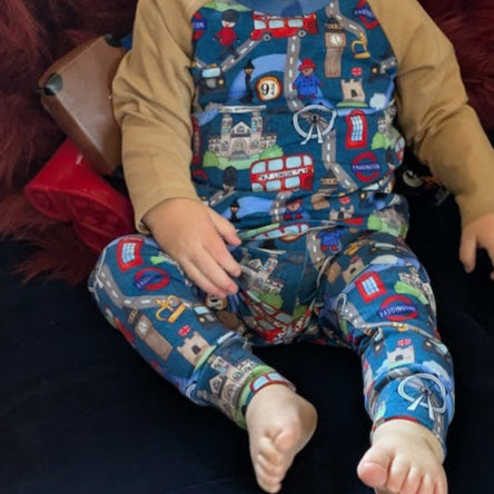 Children's Pyjamas-PJs-top and leggings set 0-6yr Kid's-Children's Gift-matching sibling pyjamas-Fun London  print-Unisex-Baby/To