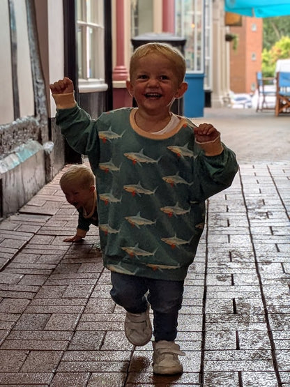 Children's Sweatshirt Shark print  0-6yr
