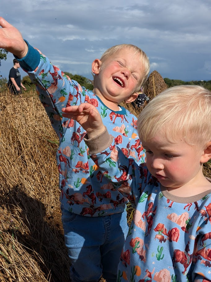 Children's Sweatshirt  soft cotton French Terry fabric In Cowboys print -0-6 years-Kid's-Gift