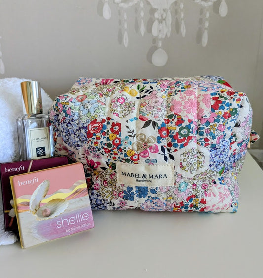 Boxy Quilted Zippered Pouch Patchwork Stories