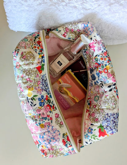 Boxy Quilted Zippered Pouch/Case Patchwork Stories