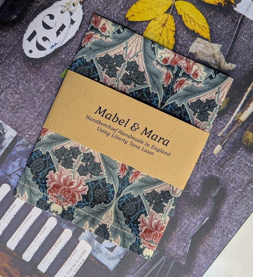 Liberty Tana Lawn Handkerchief Vintage Barnham Grey