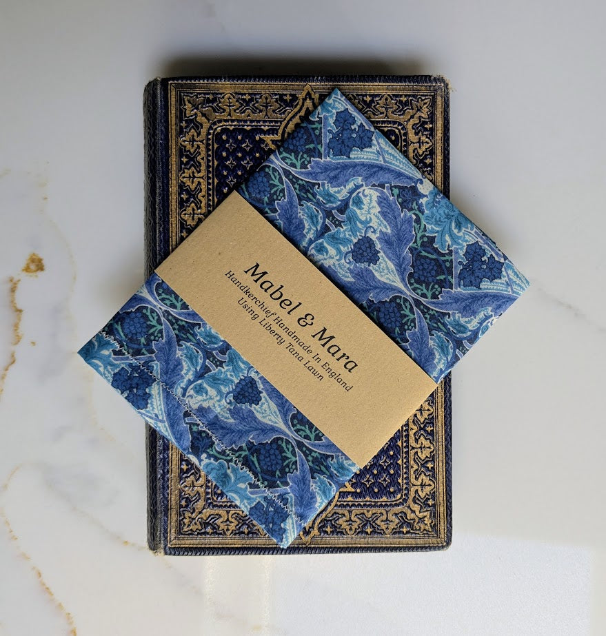 Liberty Tana Lawn Handkerchief Vintage Barnham Blue