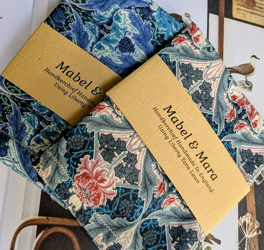 Liberty Tana Lawn Handkerchief Vintage Barnham Blue