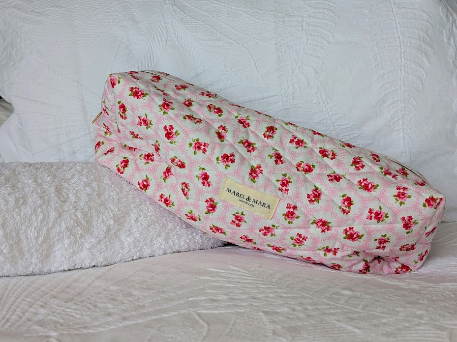 Boxy Quilted Zippered Pouch Rosemary